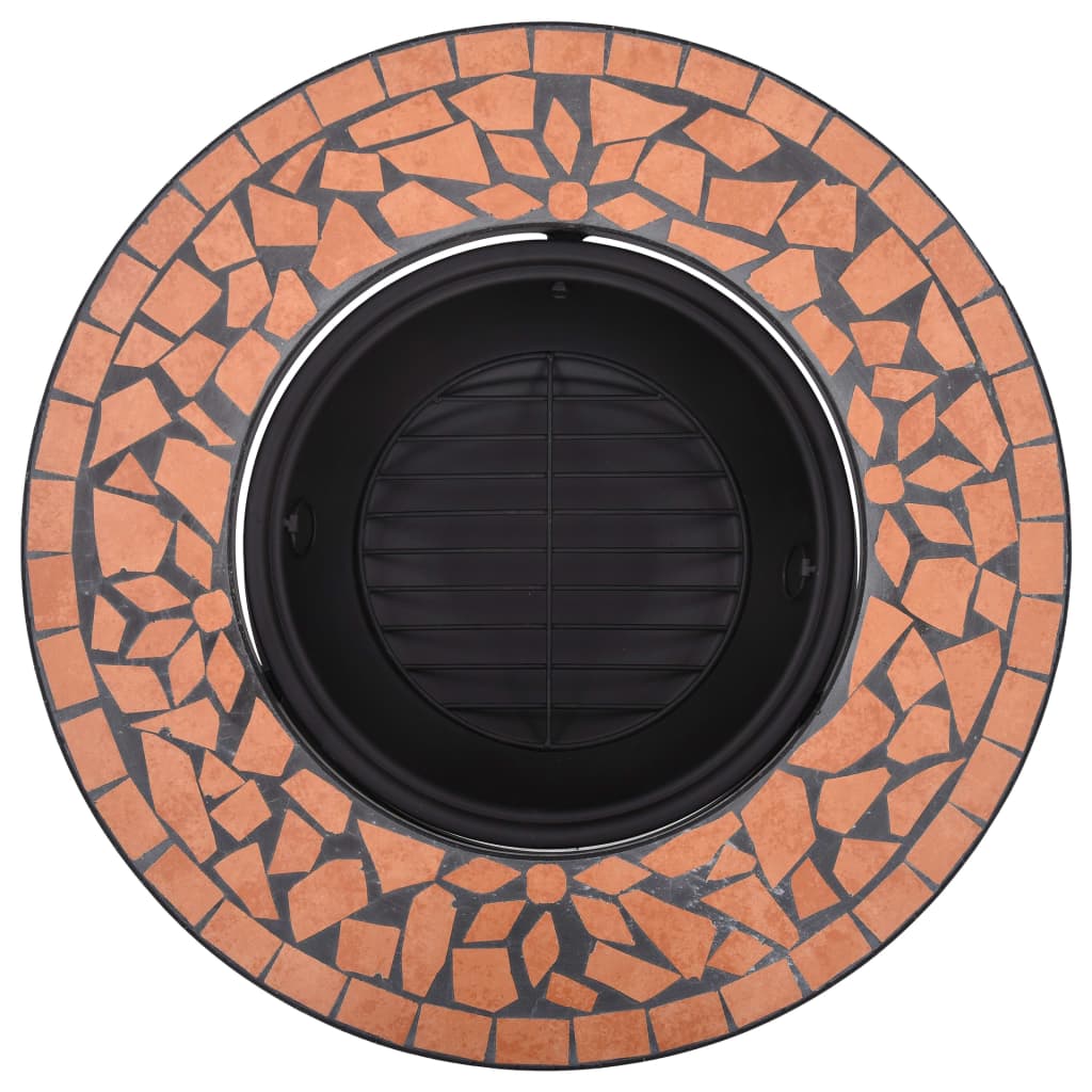 vidaXL Vatră de foc cu mozaic, cărămiziu, 68 cm, ceramică vidaXL Vatră de foc cu mozaic, cărămiziu, 68 cm, ceramică