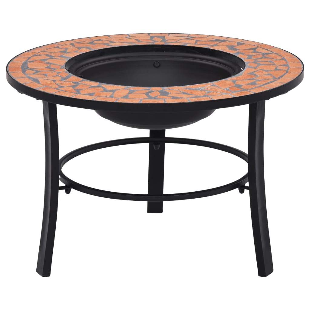 vidaXL Vatră de foc cu mozaic, cărămiziu, 68 cm, ceramică vidaXL Vatră de foc cu mozaic, cărămiziu, 68 cm, ceramică