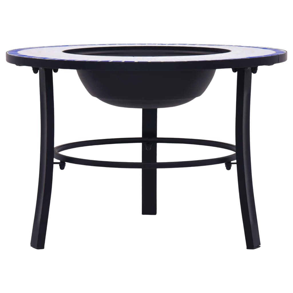 vidaXL Vatră de foc cu mozaic, albastru și alb, 68 cm, ceramică vidaXL Vatră de foc cu mozaic, albastru și alb, 68 cm, ceramică