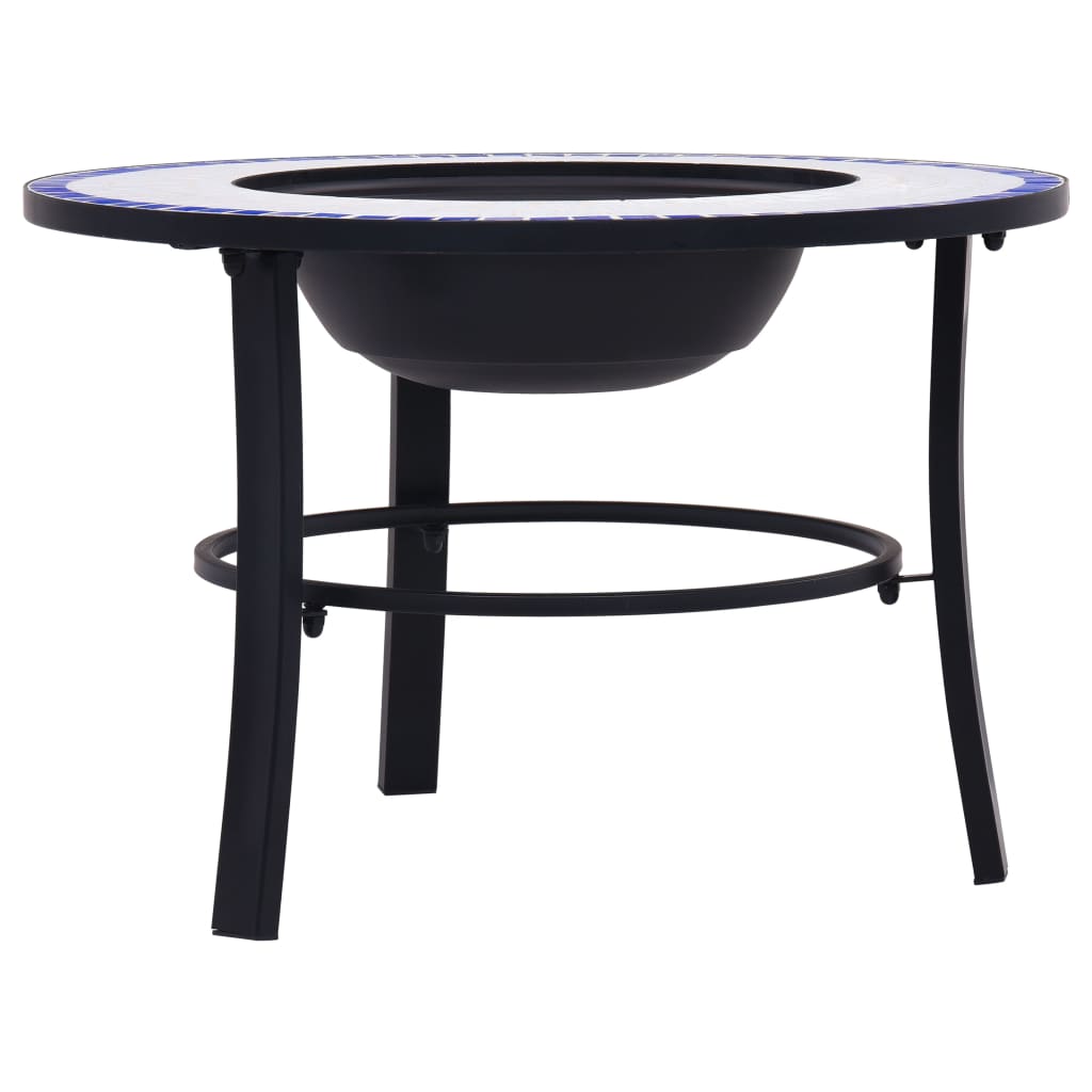 vidaXL Vatră de foc cu mozaic, albastru și alb, 68 cm, ceramică vidaXL Vatră de foc cu mozaic, albastru și alb, 68 cm, ceramică