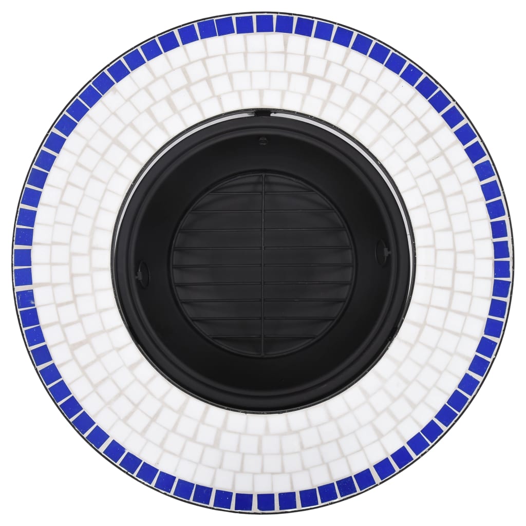 vidaXL Vatră de foc cu mozaic, albastru și alb, 68 cm, ceramică vidaXL Vatră de foc cu mozaic, albastru și alb, 68 cm, ceramică