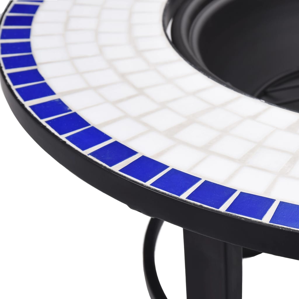 vidaXL Vatră de foc cu mozaic, albastru și alb, 68 cm, ceramică vidaXL Vatră de foc cu mozaic, albastru și alb, 68 cm, ceramică