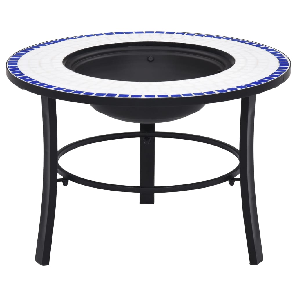 vidaXL Vatră de foc cu mozaic, albastru și alb, 68 cm, ceramică vidaXL Vatră de foc cu mozaic, albastru și alb, 68 cm, ceramică