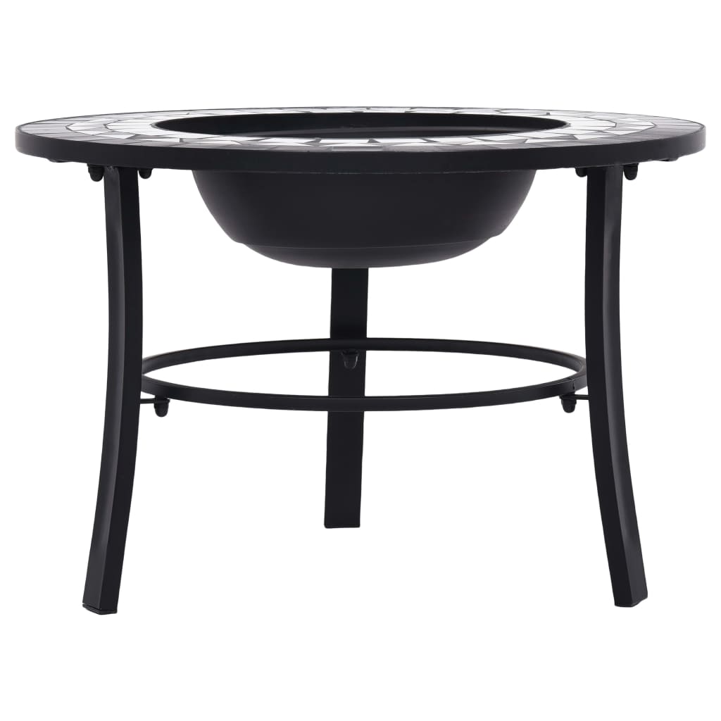 vidaXL Vatră de foc cu mozaic, negru și alb, 68 cm, ceramică vidaXL Vatră de foc cu mozaic, negru și alb, 68 cm, ceramică