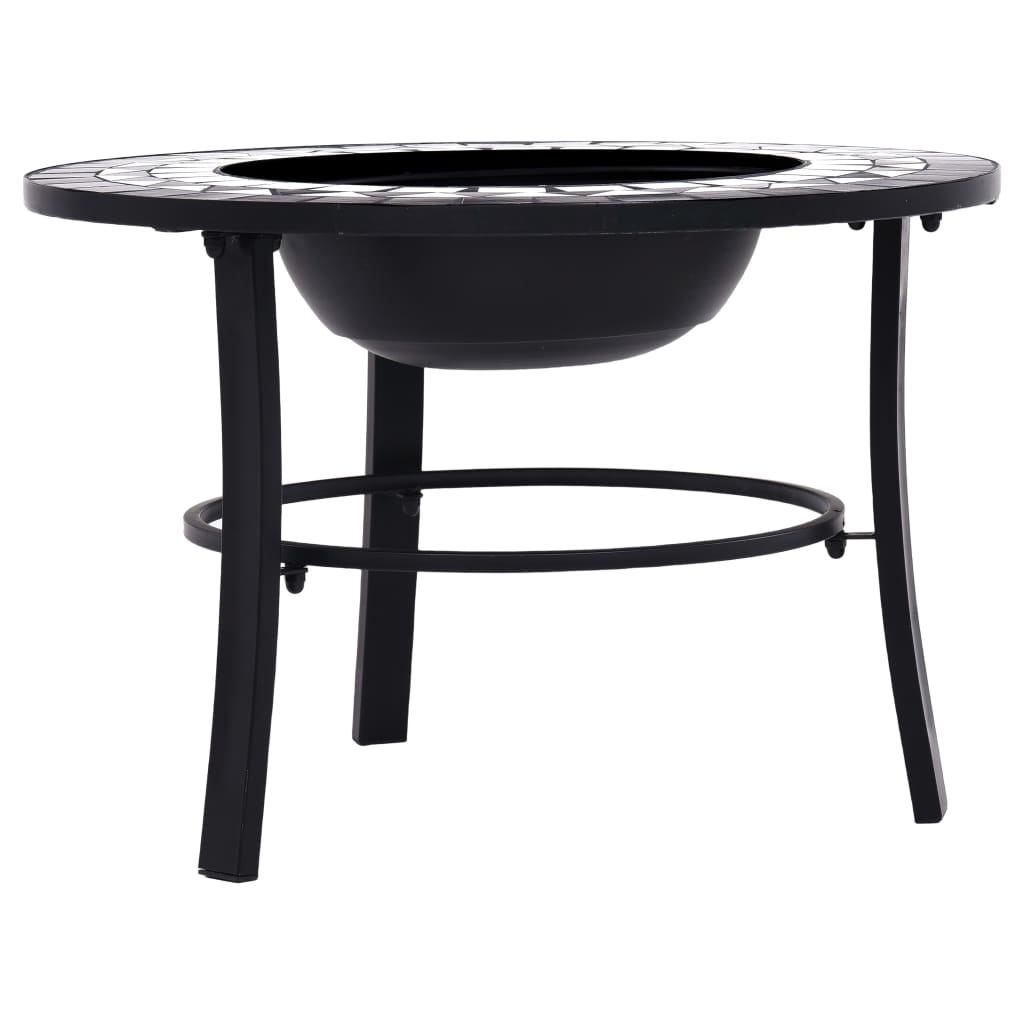vidaXL Vatră de foc cu mozaic, negru și alb, 68 cm, ceramică vidaXL Vatră de foc cu mozaic, negru și alb, 68 cm, ceramică