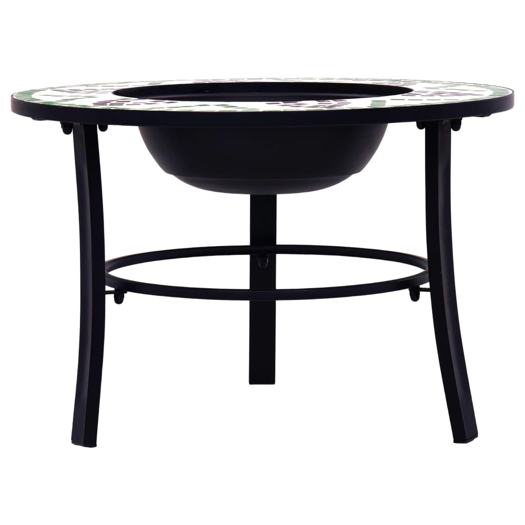 vidaXL Vatră de foc cu mozaic, verde, 68 cm, ceramică