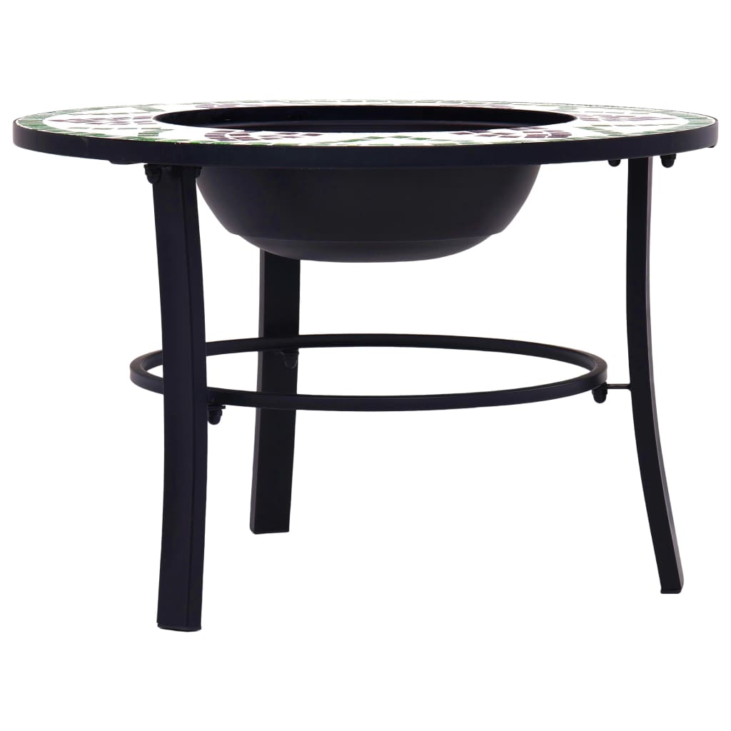vidaXL Vatră de foc cu mozaic, verde, 68 cm, ceramică