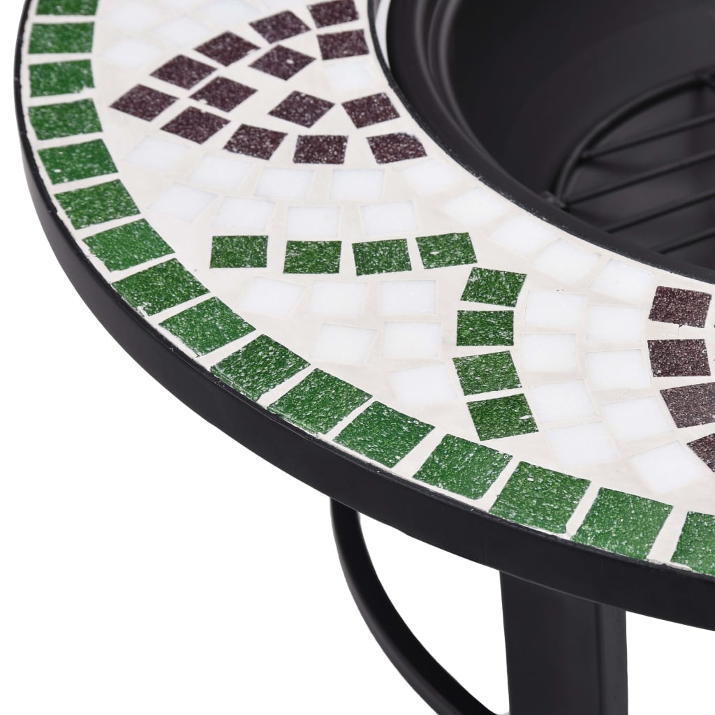 vidaXL Vatră de foc cu mozaic, verde, 68 cm, ceramică