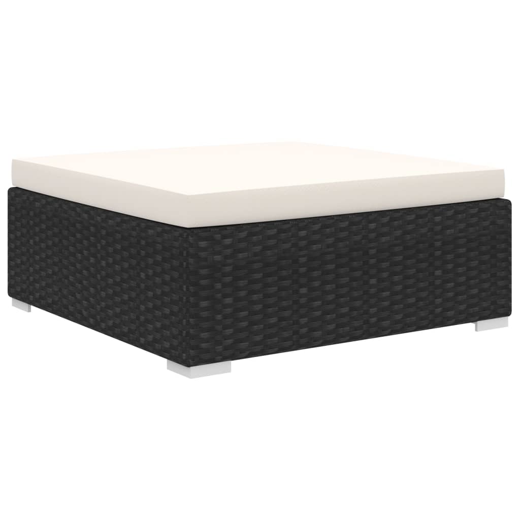 vidaXL Set mobilier de grădină cu perne, 8 piese, negru, poliratan vidaXL Set mobilier de grădină cu perne, 8 piese, negru, poliratan