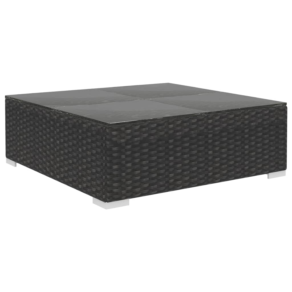 vidaXL Set mobilier de grădină cu perne, 9 piese, negru, poliratan vidaXL Set mobilier de grădină cu perne, 9 piese, negru, poliratan