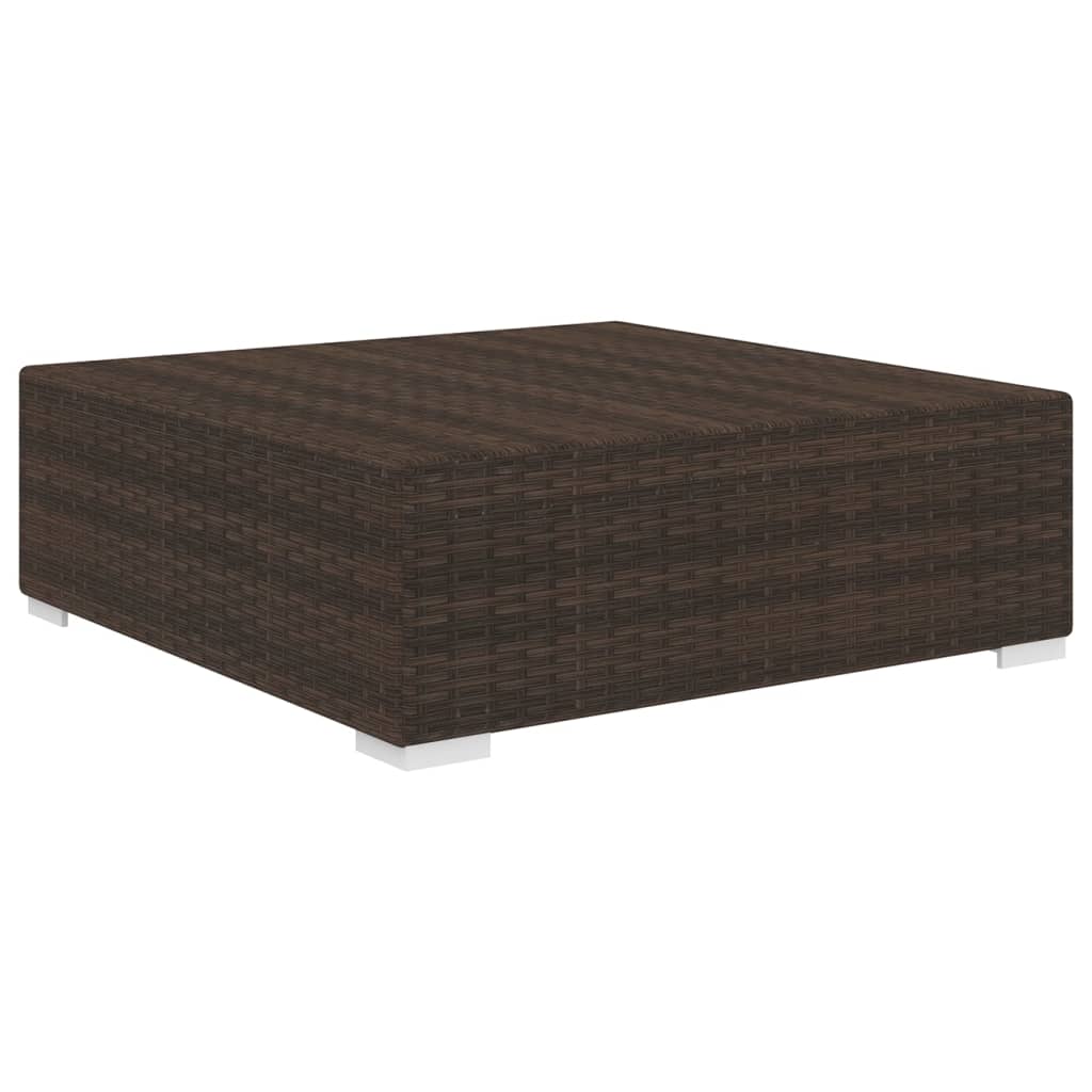 vidaXL Taburet modular, 1 buc., maro, poliratan, cu pernă vidaXL Taburet modular, 1 buc., maro, poliratan, cu pernă