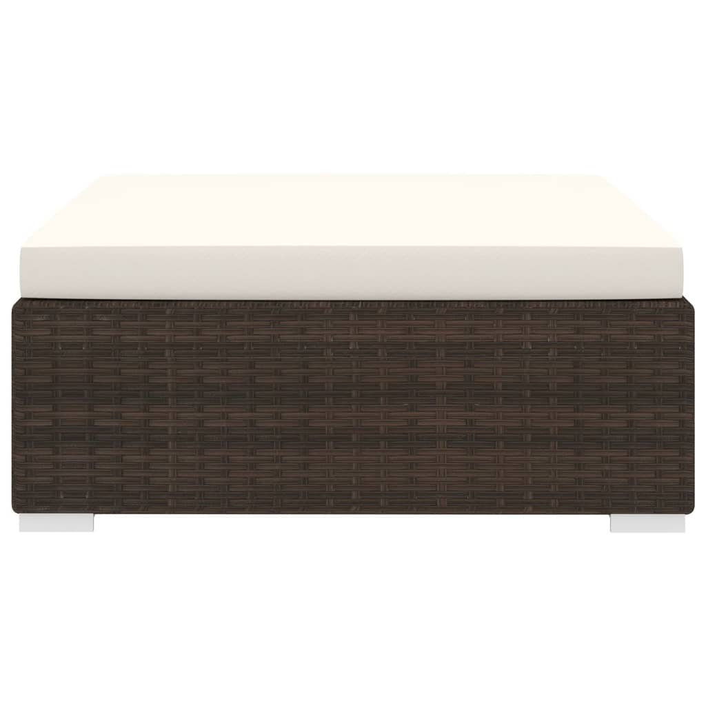 vidaXL Taburet modular, 1 buc., maro, poliratan, cu pernă vidaXL Taburet modular, 1 buc., maro, poliratan, cu pernă