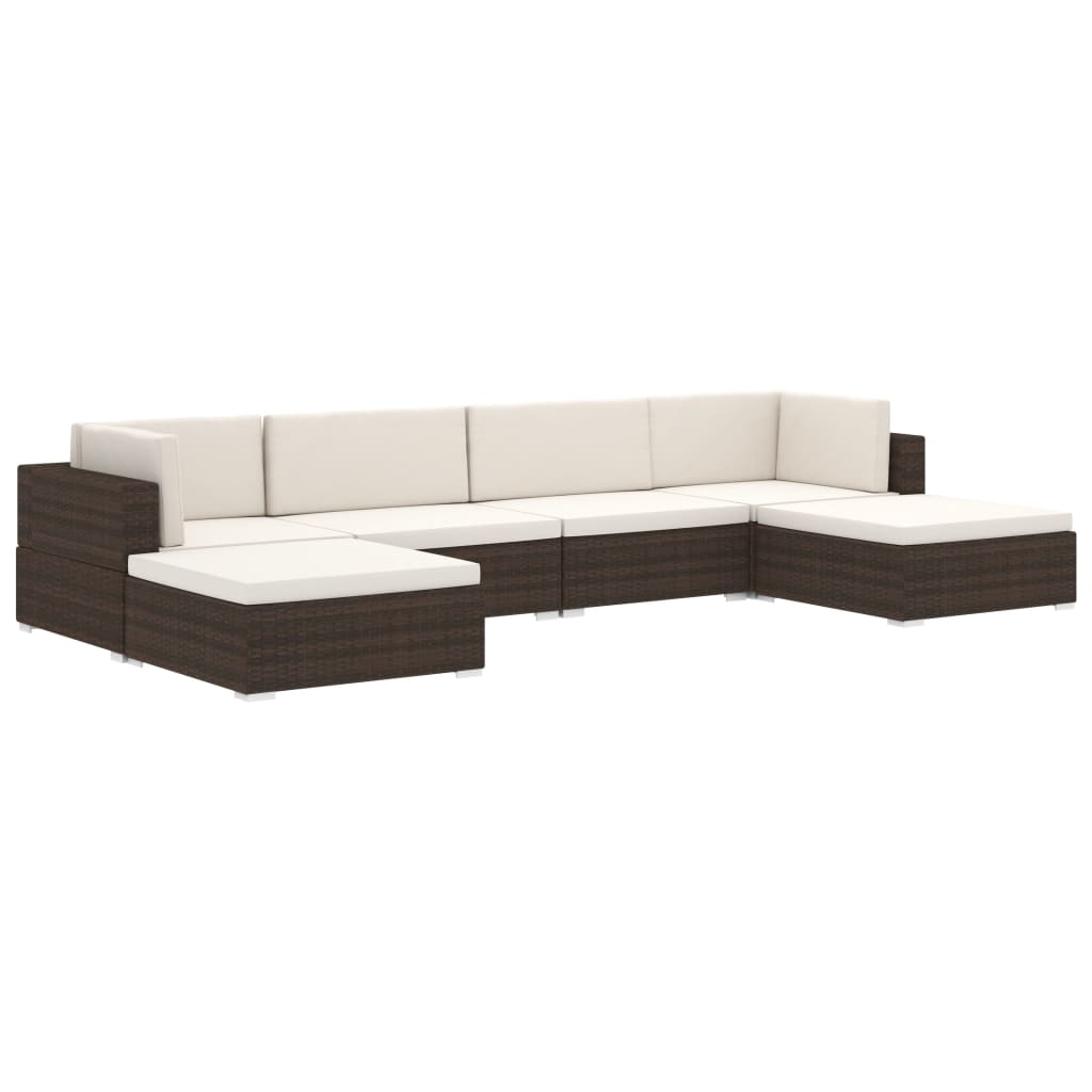 vidaXL Taburet modular, 1 buc., maro, poliratan, cu pernă vidaXL Taburet modular, 1 buc., maro, poliratan, cu pernă