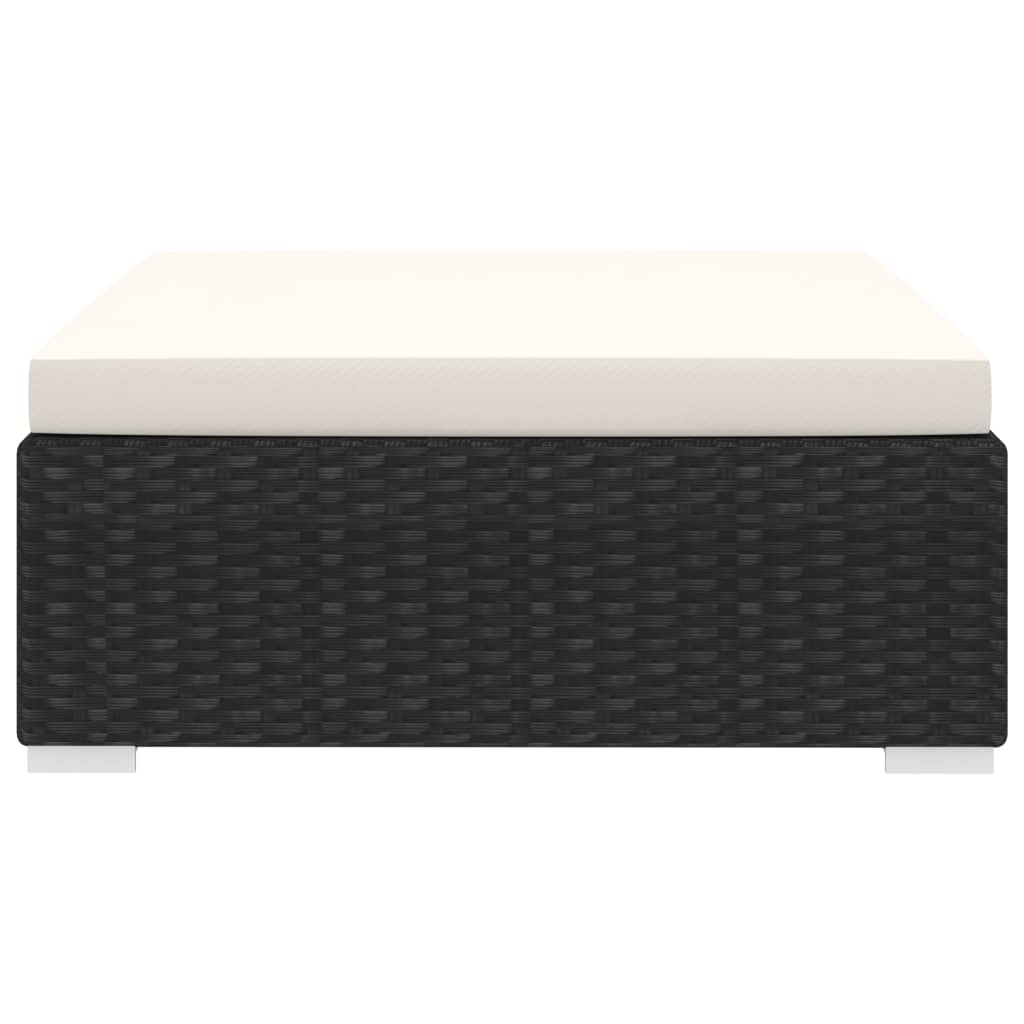 vidaXL Taburet modular, 1 buc., negru, poliratan, cu pernă vidaXL Taburet modular, 1 buc., negru, poliratan, cu pernă