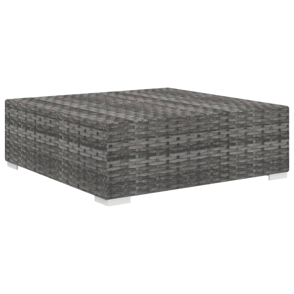 vidaXL Taburet modular, 1 buc., gri, poliratan, cu pernă vidaXL Taburet modular, 1 buc., gri, poliratan, cu pernă