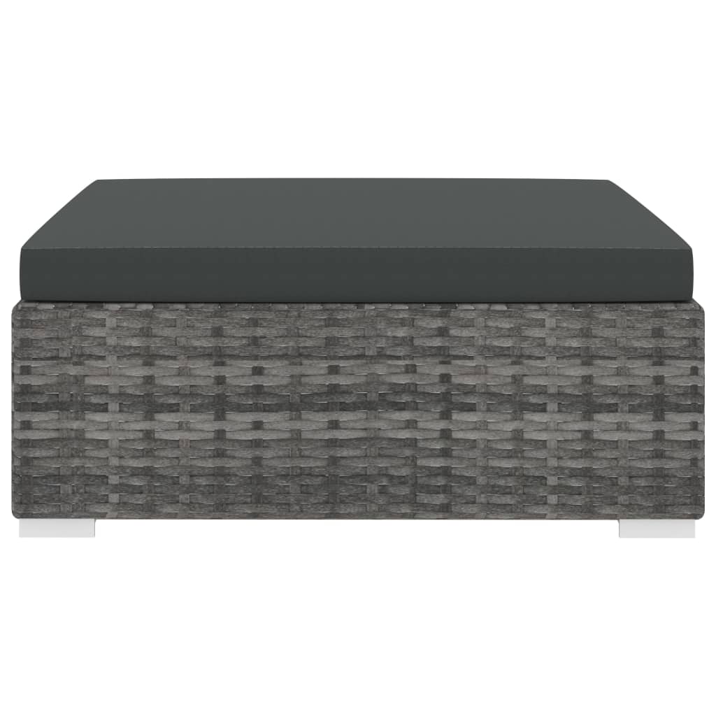 vidaXL Taburet modular, 1 buc., gri, poliratan, cu pernă vidaXL Taburet modular, 1 buc., gri, poliratan, cu pernă