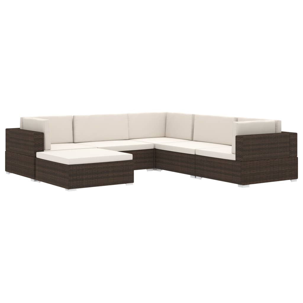 vidaXL Taburet modular, 1 buc., cu pernă, negru, poliratan vidaXL Taburet modular, 1 buc., cu pernă, negru, poliratan