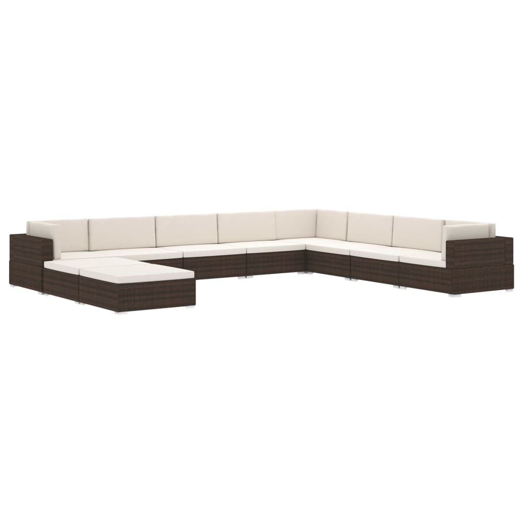 vidaXL Taburet modular, 1 buc., cu pernă, negru, poliratan vidaXL Taburet modular, 1 buc., cu pernă, negru, poliratan