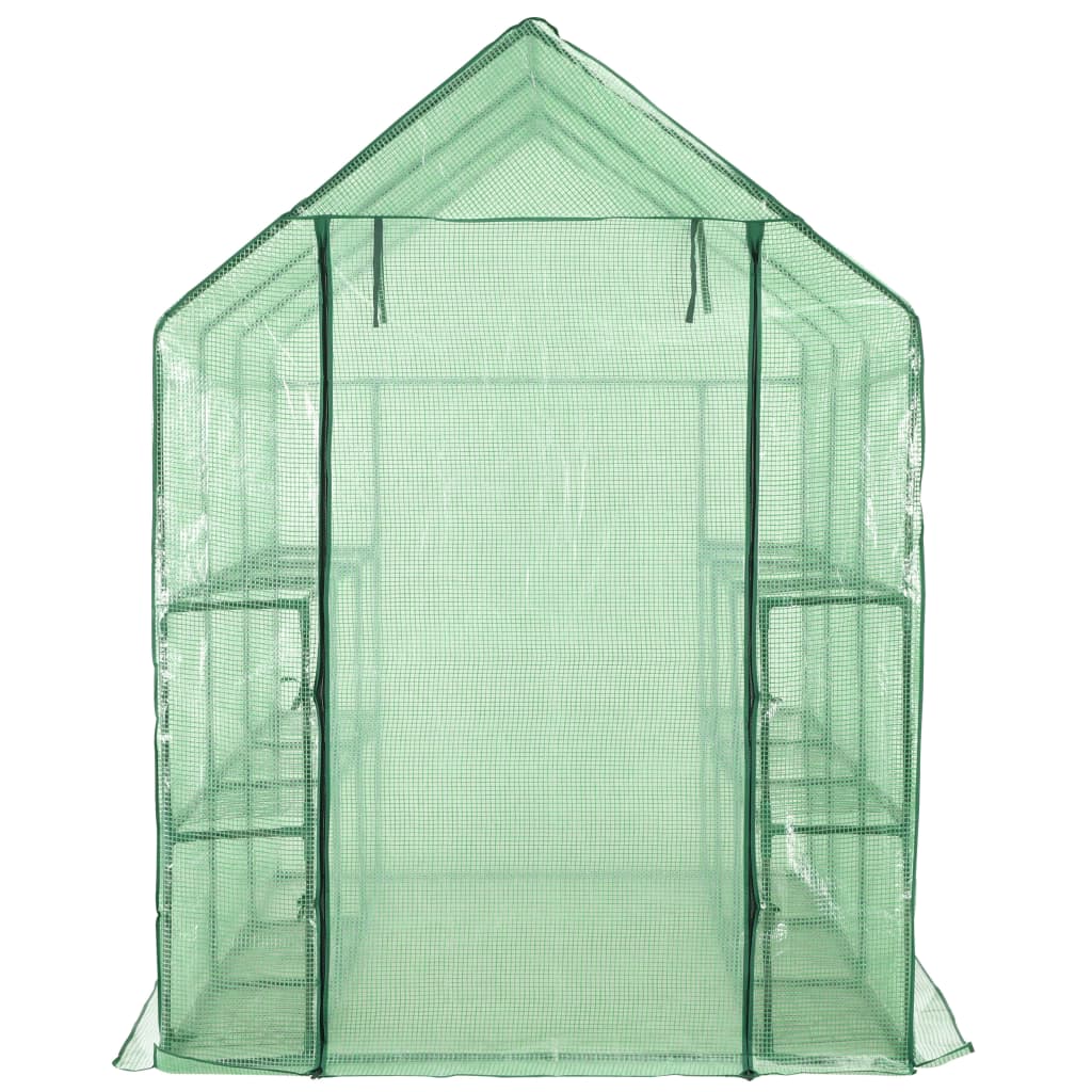 vidaXL Seră înaltă cu 12 rafturi, 143 x 214 x 196 cm, oțel vidaXL Seră înaltă cu 12 rafturi, 143 x 214 x 196 cm, oțel