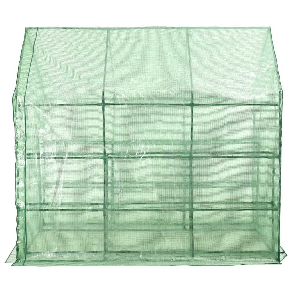 vidaXL Seră înaltă cu 12 rafturi, 143 x 214 x 196 cm, oțel vidaXL Seră înaltă cu 12 rafturi, 143 x 214 x 196 cm, oțel