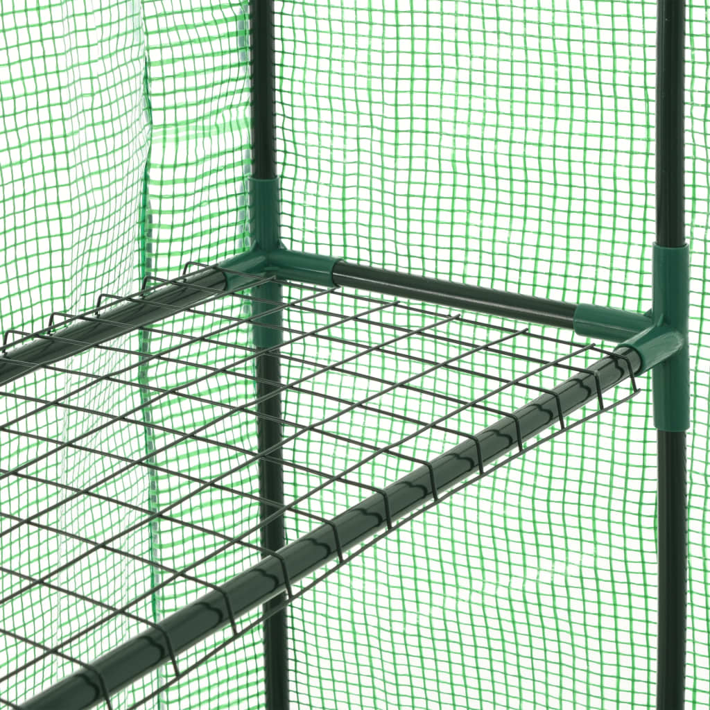 vidaXL Seră înaltă cu 12 rafturi, 143 x 214 x 196 cm, oțel vidaXL Seră înaltă cu 12 rafturi, 143 x 214 x 196 cm, oțel