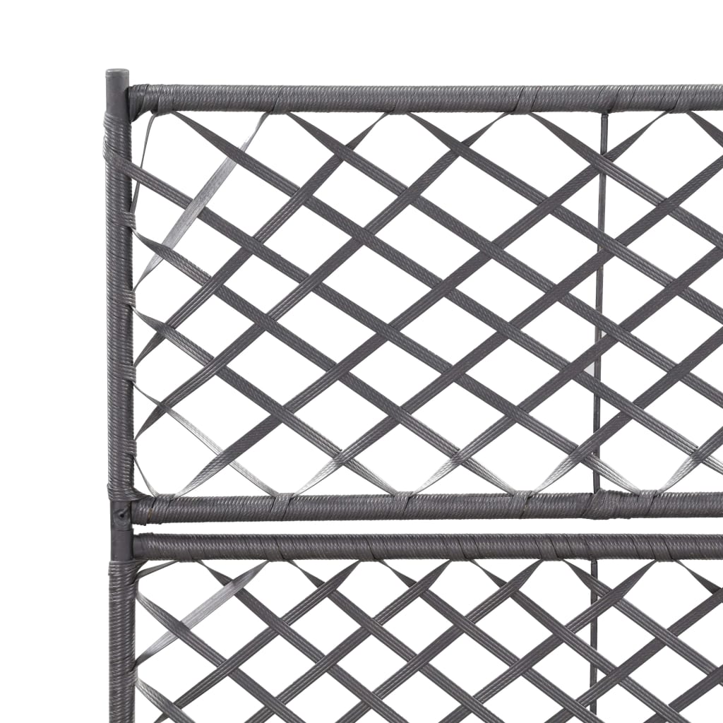 vidaXL Strat înălțat spalier 2 ghivece negru 58x30x107 cm poliratan vidaXL Strat înălțat spalier 2 ghivece negru 58x30x107 cm poliratan