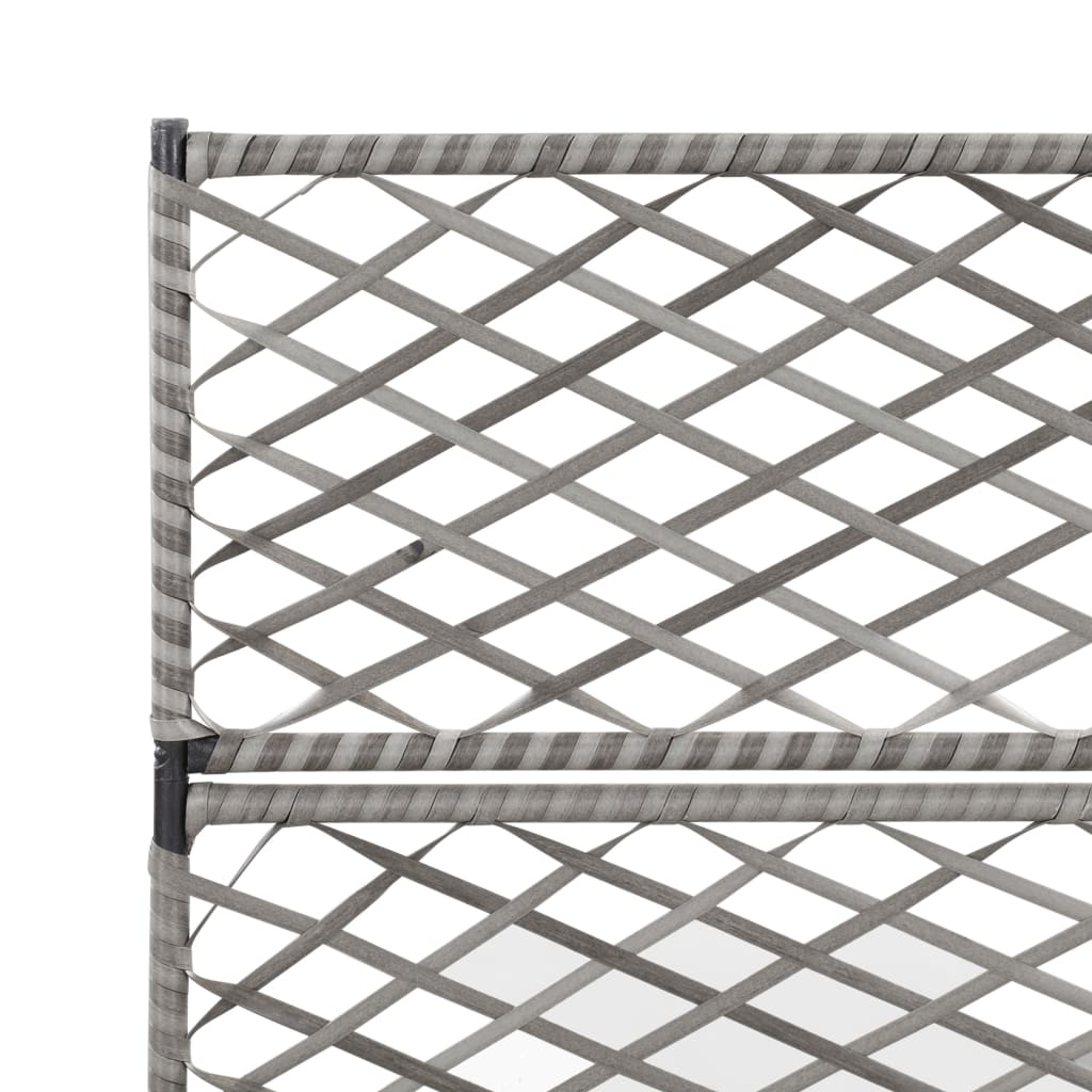vidaXL Strat înălțat spalier cu 3 ghivece gri 83x30x130 cm poliratan vidaXL Strat înălțat spalier cu 3 ghivece gri 83x30x130 cm poliratan
