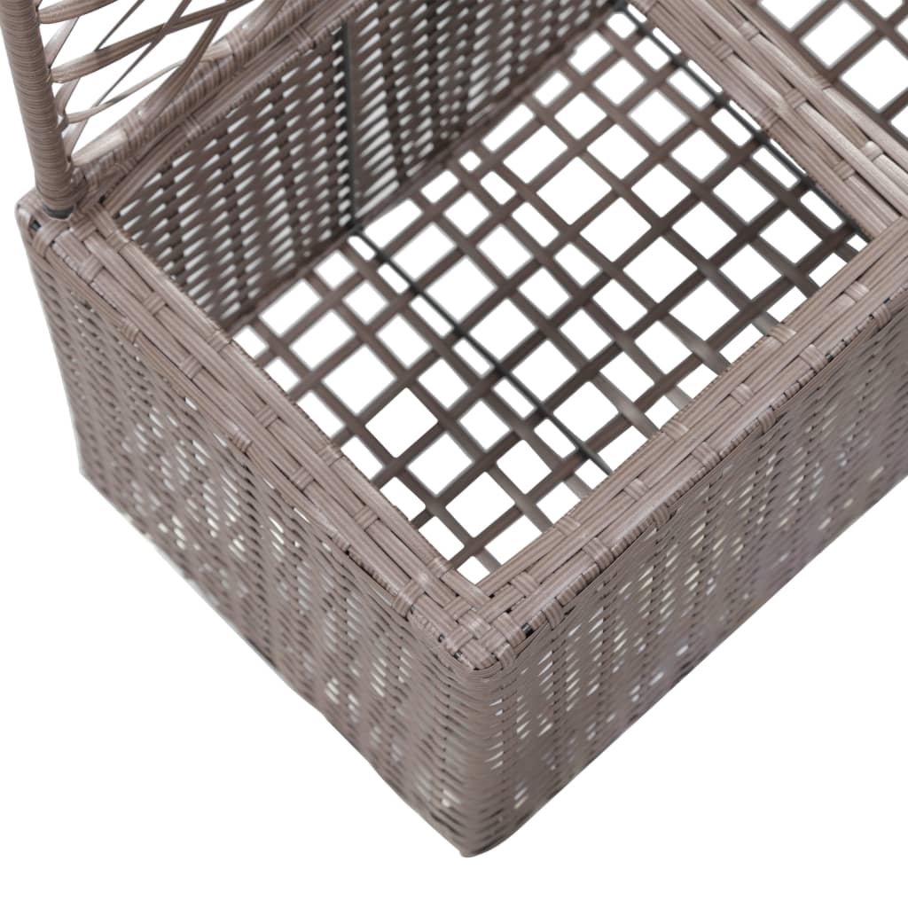 vidaXL Strat înălțat spalier cu 2 ghivece maro 58x30x107 cm poliratan vidaXL Strat înălțat spalier cu 2 ghivece maro 58x30x107 cm poliratan