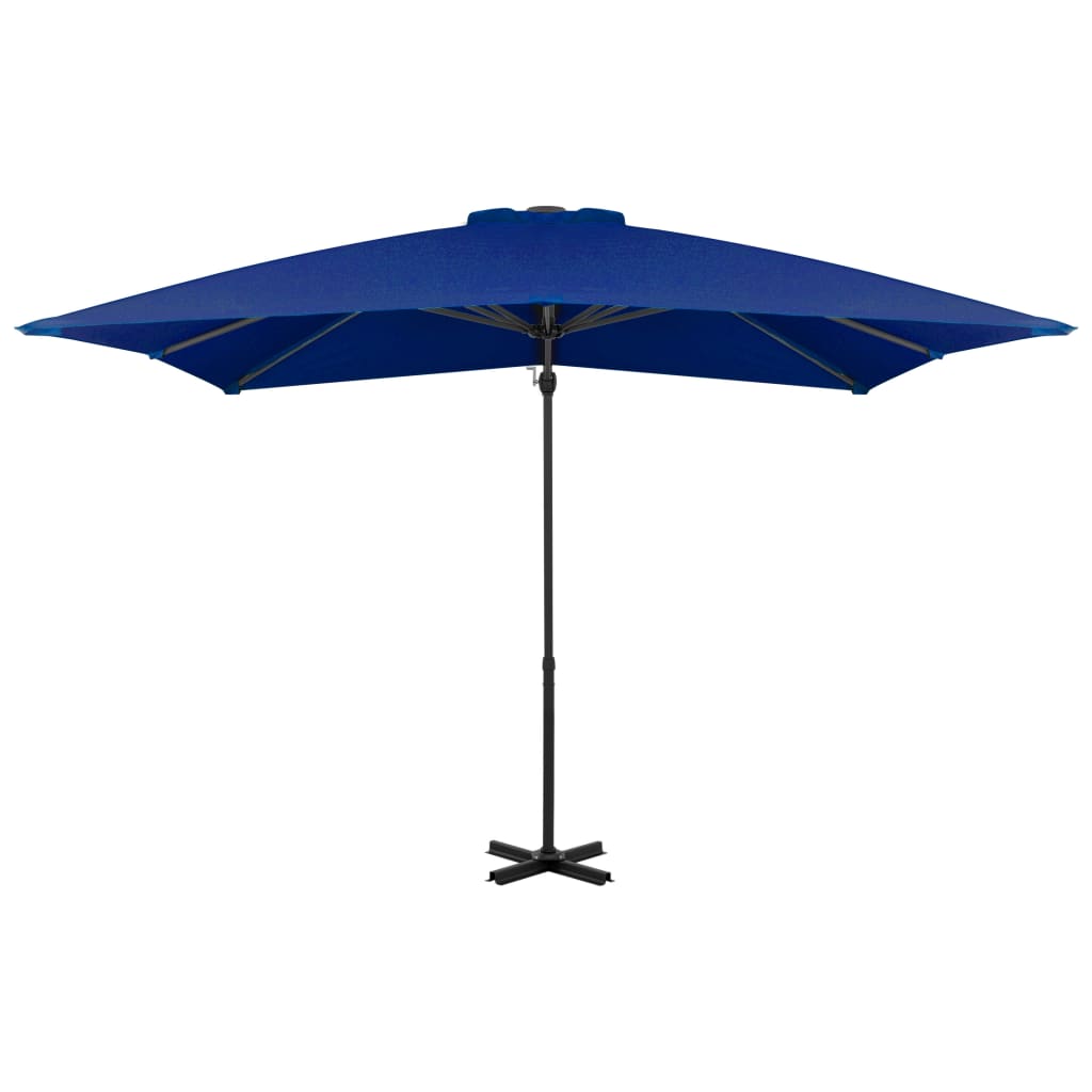 vidaXL Umbrelă în consolă, stâlp din aluminiu albastru azur 250x250 cm