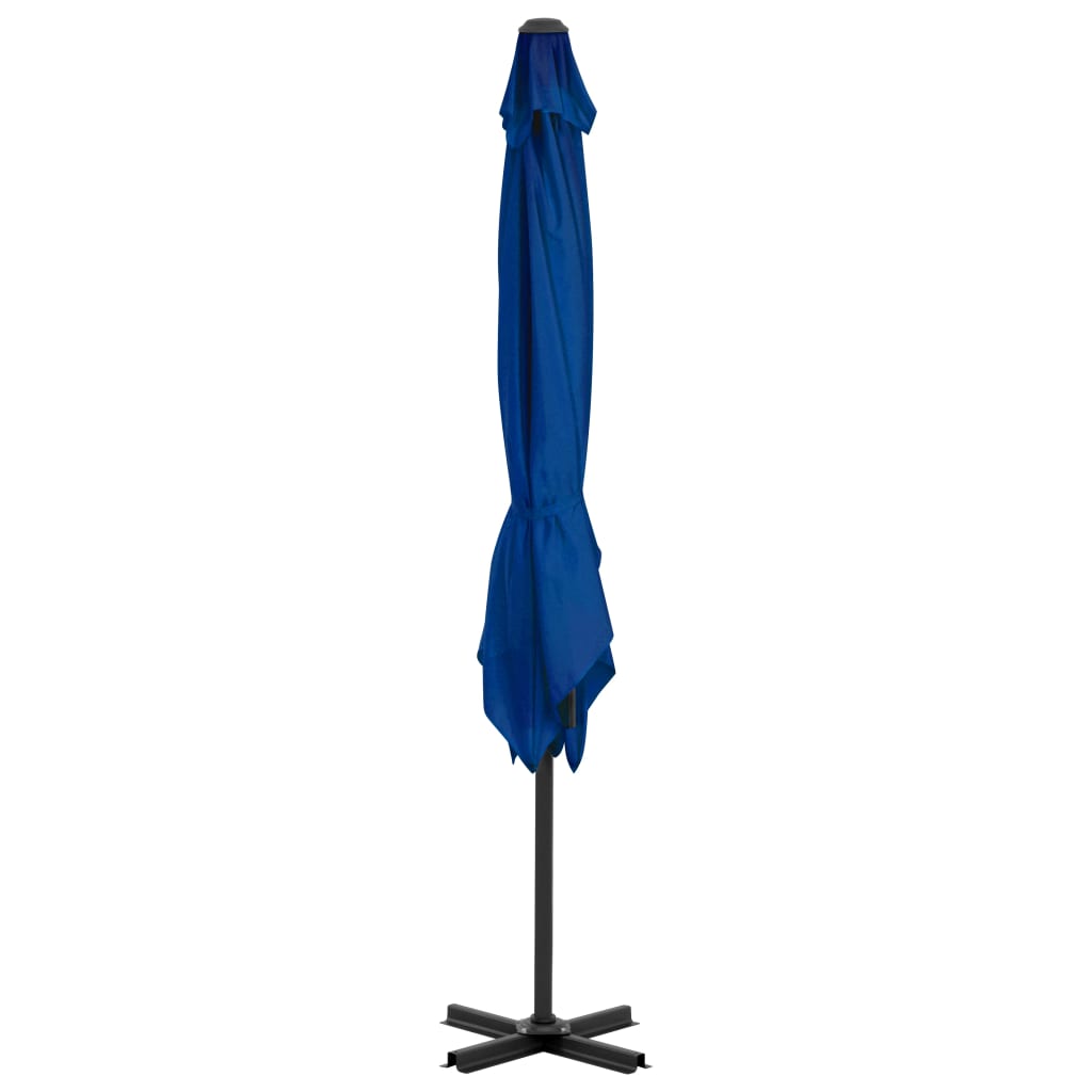 vidaXL Umbrelă în consolă, stâlp din aluminiu albastru azur 250x250 cm