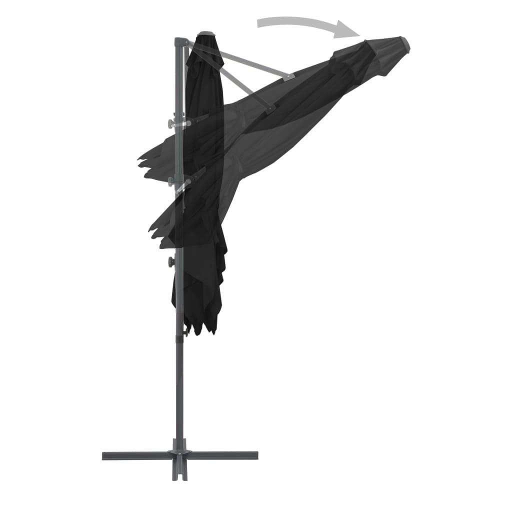 vidaXL Umbrelă în consolă de grădină, stâlp din oțel, negru 250x250 cm vidaXL Umbrelă în consolă de grădină, stâlp din oțel, negru 250x250 cm