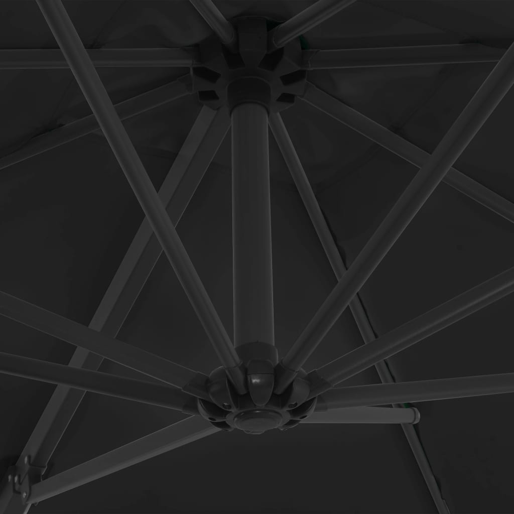 vidaXL Umbrelă în consolă de grădină, stâlp din oțel, negru 250x250 cm vidaXL Umbrelă în consolă de grădină, stâlp din oțel, negru 250x250 cm