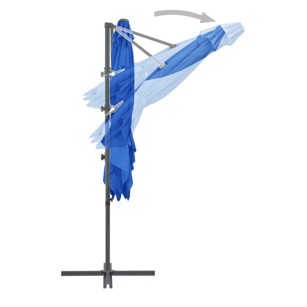 vidaXL Umbrelă în consolă, stâlp din oțel, albastru azur, 250x250 cm vidaXL Umbrelă în consolă, stâlp din oțel, albastru azur, 250x250 cm