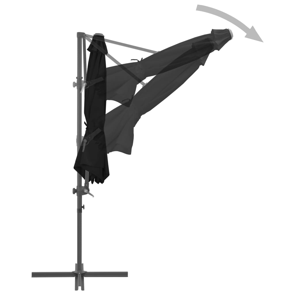 vidaXL Umbrelă consolă de grădină, stâlp din oțel, negru, 300 cm vidaXL Umbrelă consolă de grădină, stâlp din oțel, negru, 300 cm