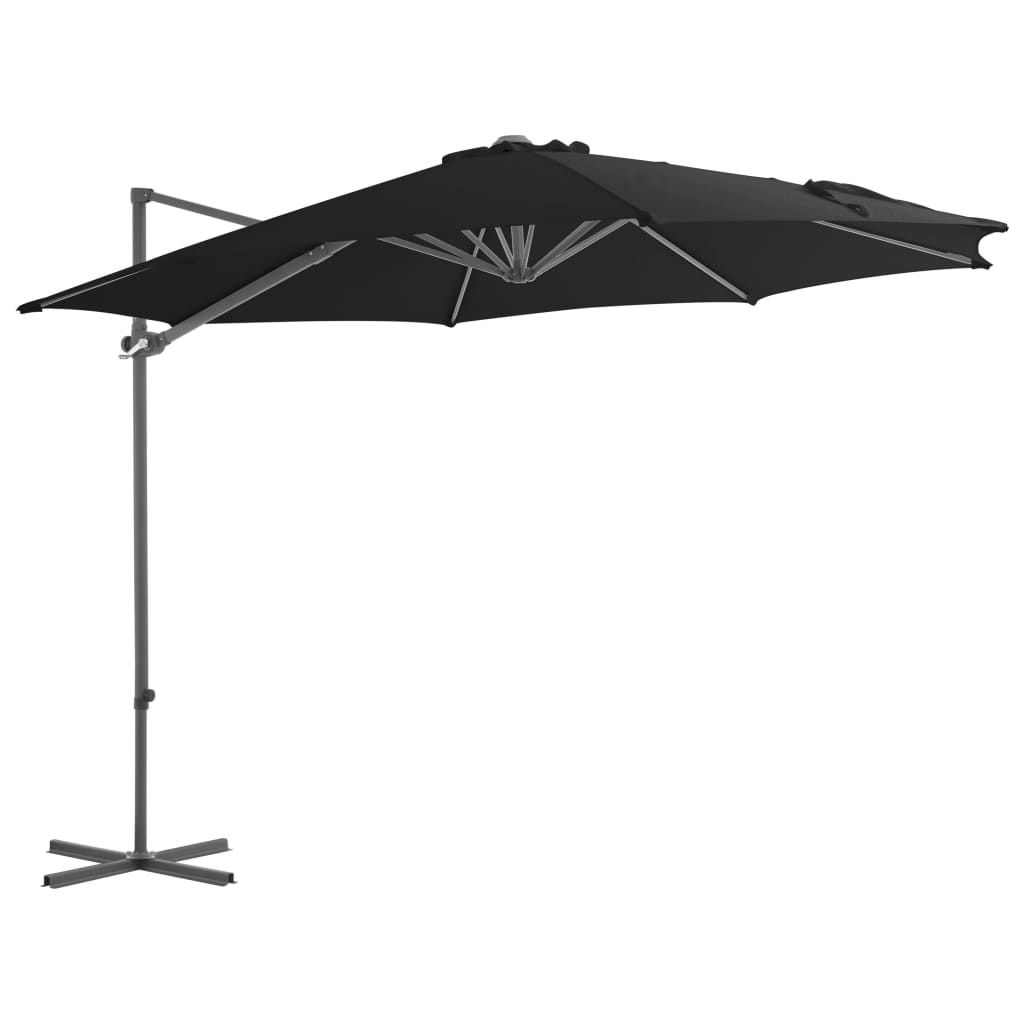 vidaXL Umbrelă consolă de grădină, stâlp din oțel, negru, 300 cm vidaXL Umbrelă consolă de grădină, stâlp din oțel, negru, 300 cm