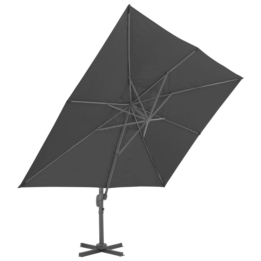 vidaXL Umbrelă în consolă cu stâlp din aluminiu, negru, 4x3 m vidaXL Umbrelă în consolă cu stâlp din aluminiu, negru, 4x3 m