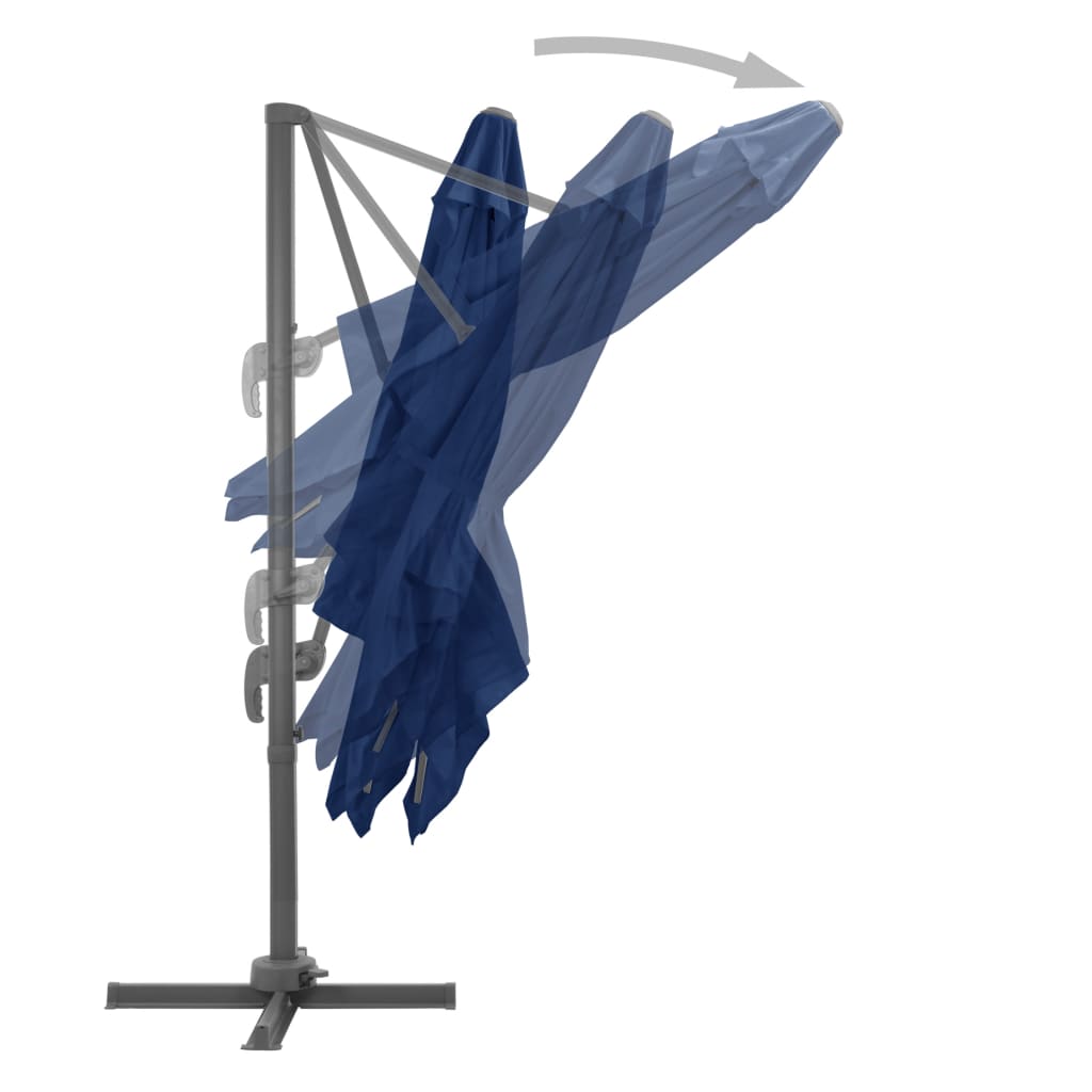 vidaXL Umbrelă în consolă cu stâlp din aluminiu, albastru azur, 3x3 m vidaXL Umbrelă în consolă cu stâlp din aluminiu, albastru azur, 3x3 m