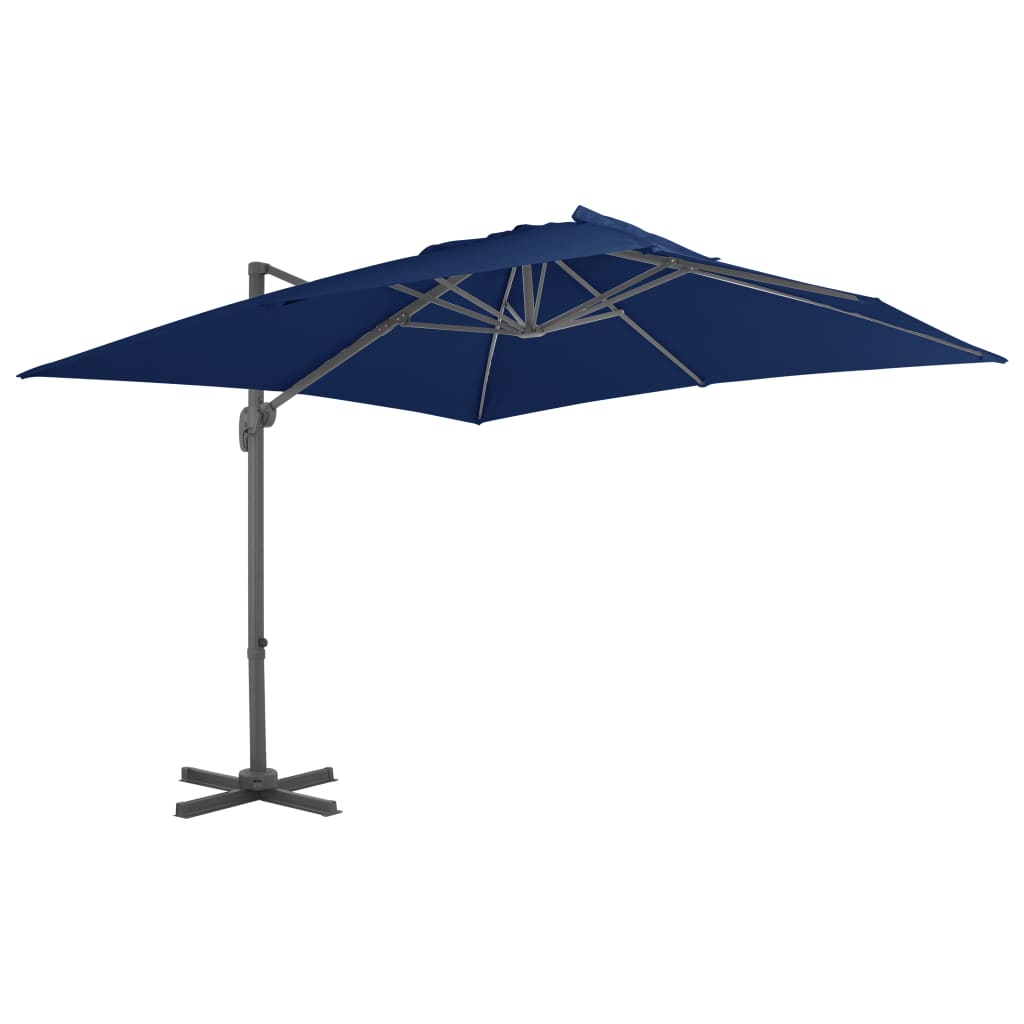 vidaXL Umbrelă în consolă cu stâlp din aluminiu, albastru azur, 3x3 m vidaXL Umbrelă în consolă cu stâlp din aluminiu, albastru azur, 3x3 m