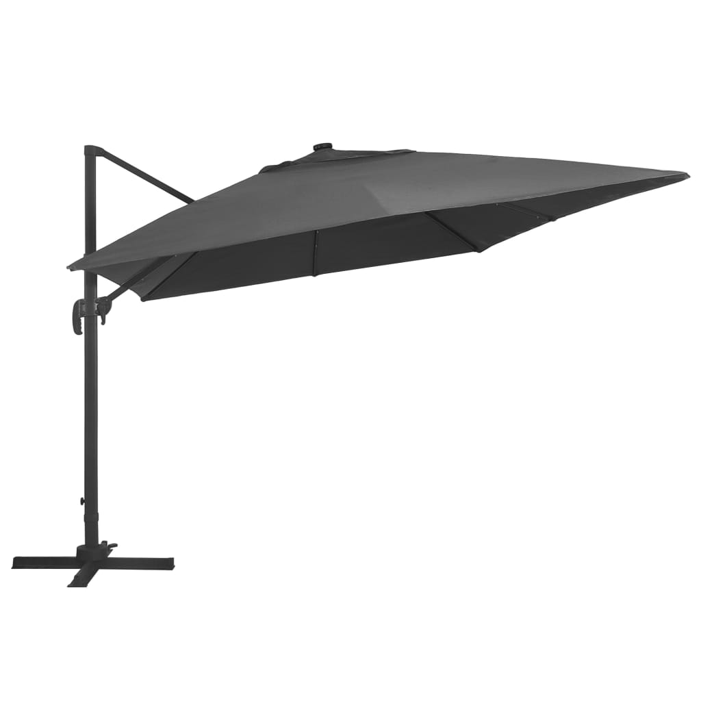 vidaXL Umbrelă în consolă cu LED stâlp din aluminiu antracit 400x300cm vidaXL Umbrelă în consolă cu LED stâlp din aluminiu antracit 400x300cm
