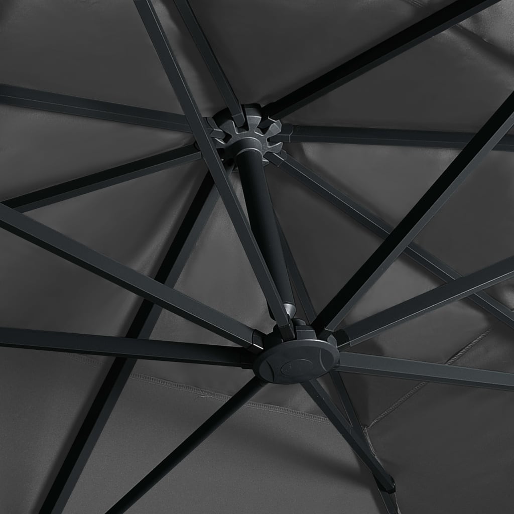 vidaXL Umbrelă în consolă cu LED stâlp din aluminiu antracit 400x300cm vidaXL Umbrelă în consolă cu LED stâlp din aluminiu antracit 400x300cm