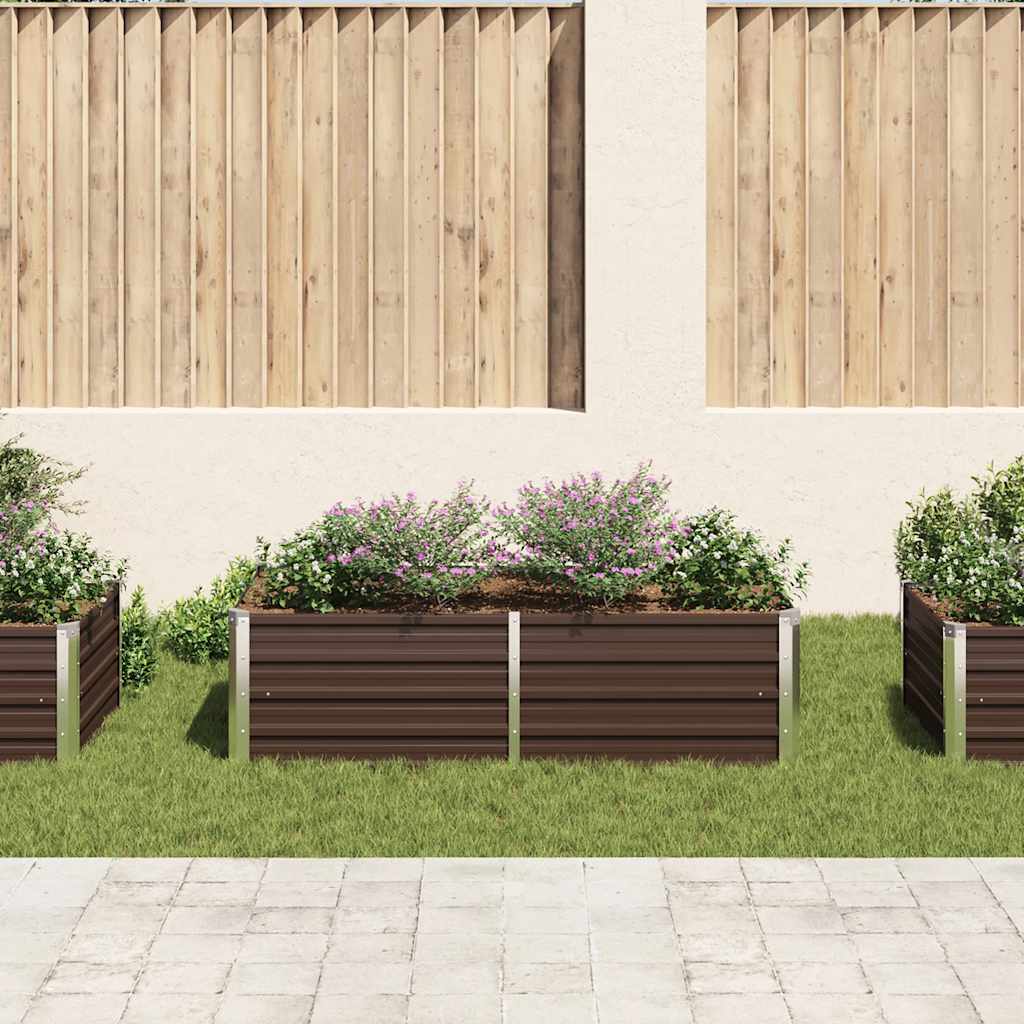 vidaXL Strat înălțat de grădină, maro, 160x80x45 cm, oțel galvanizat