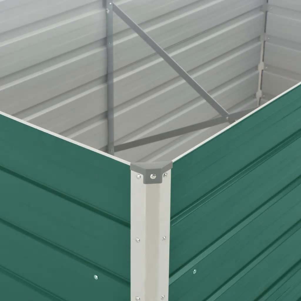 vidaXL Strat înălțat de grădină, verde, 160x80x45 cm, oțel galvanizat