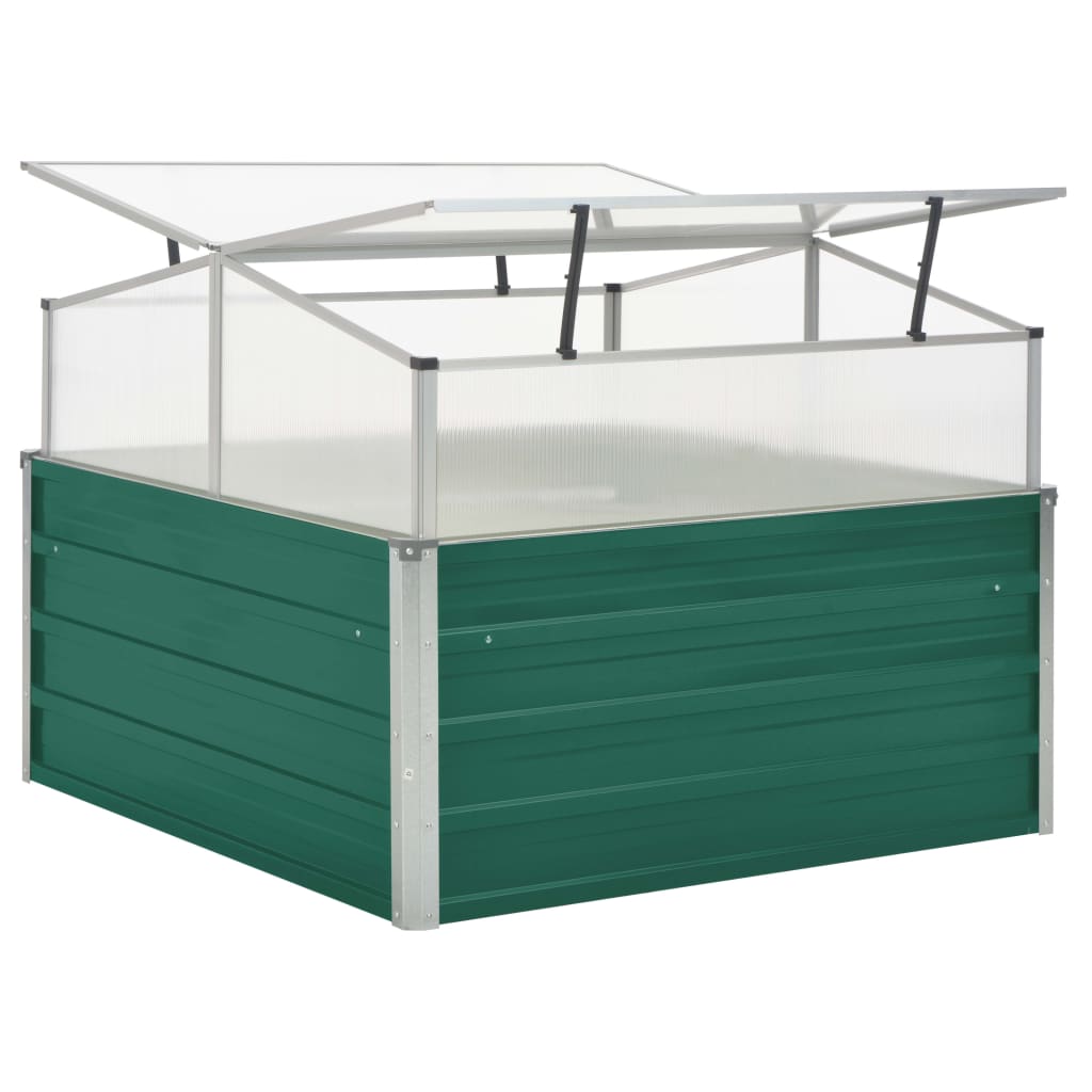 vidaXL Seră, verde, 100 x 100 x 77 cm, oțel galvanizat