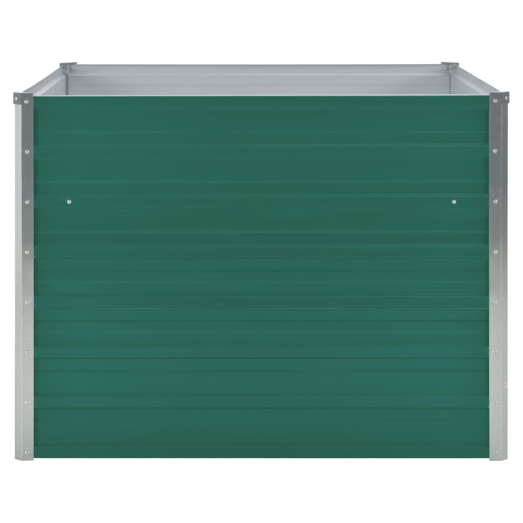 vidaXL Strat înălțat de grădină, verde, 100x100x77 cm, oțel galvanizat