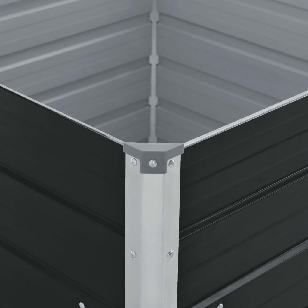 vidaXL Strat înălțat grădină, maro, 100x100x45 cm, oțel galvanizat
