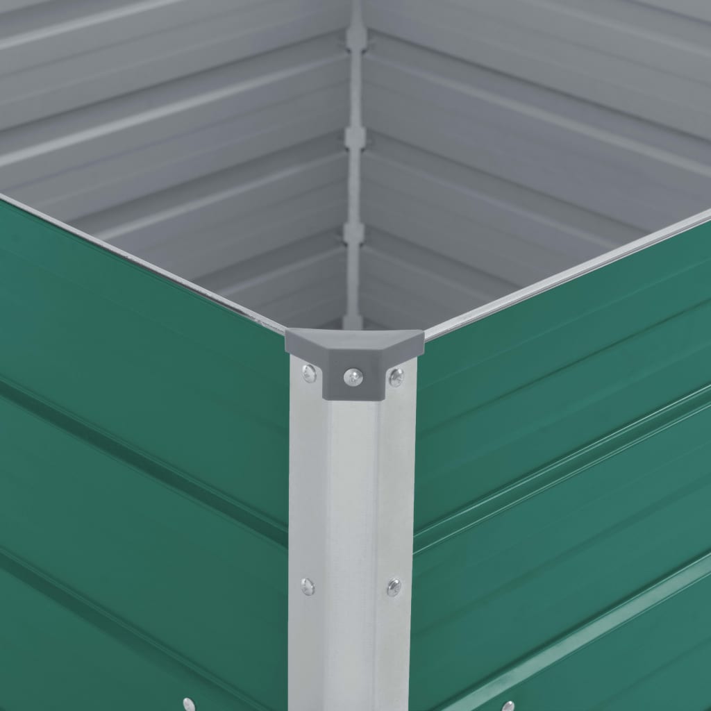 vidaXL Strat înălțat grădină, verde, 100x100x45 cm, oțel galvanizat vidaXL Strat înălțat grădină, verde, 100x100x45 cm, oțel galvanizat
