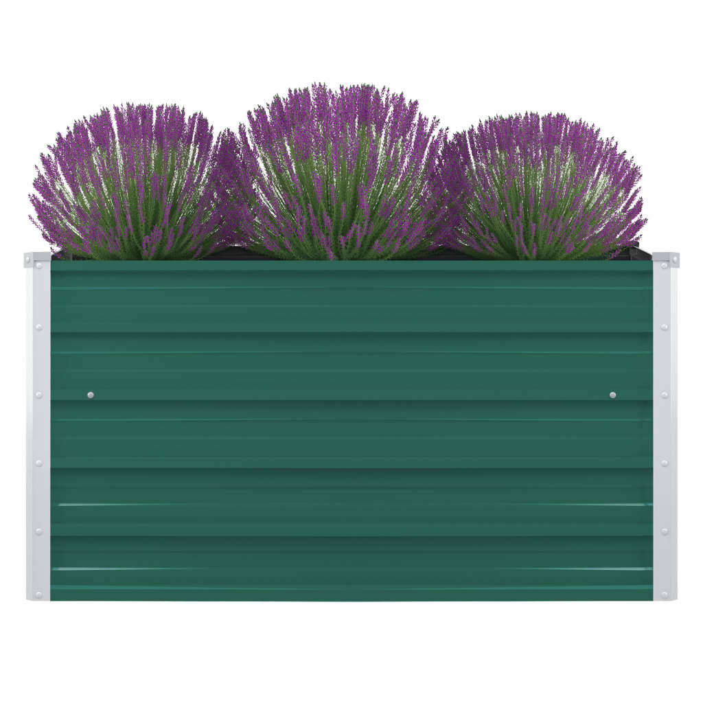 vidaXL Strat înălțat grădină, verde, 100x100x45 cm, oțel galvanizat vidaXL Strat înălțat grădină, verde, 100x100x45 cm, oțel galvanizat