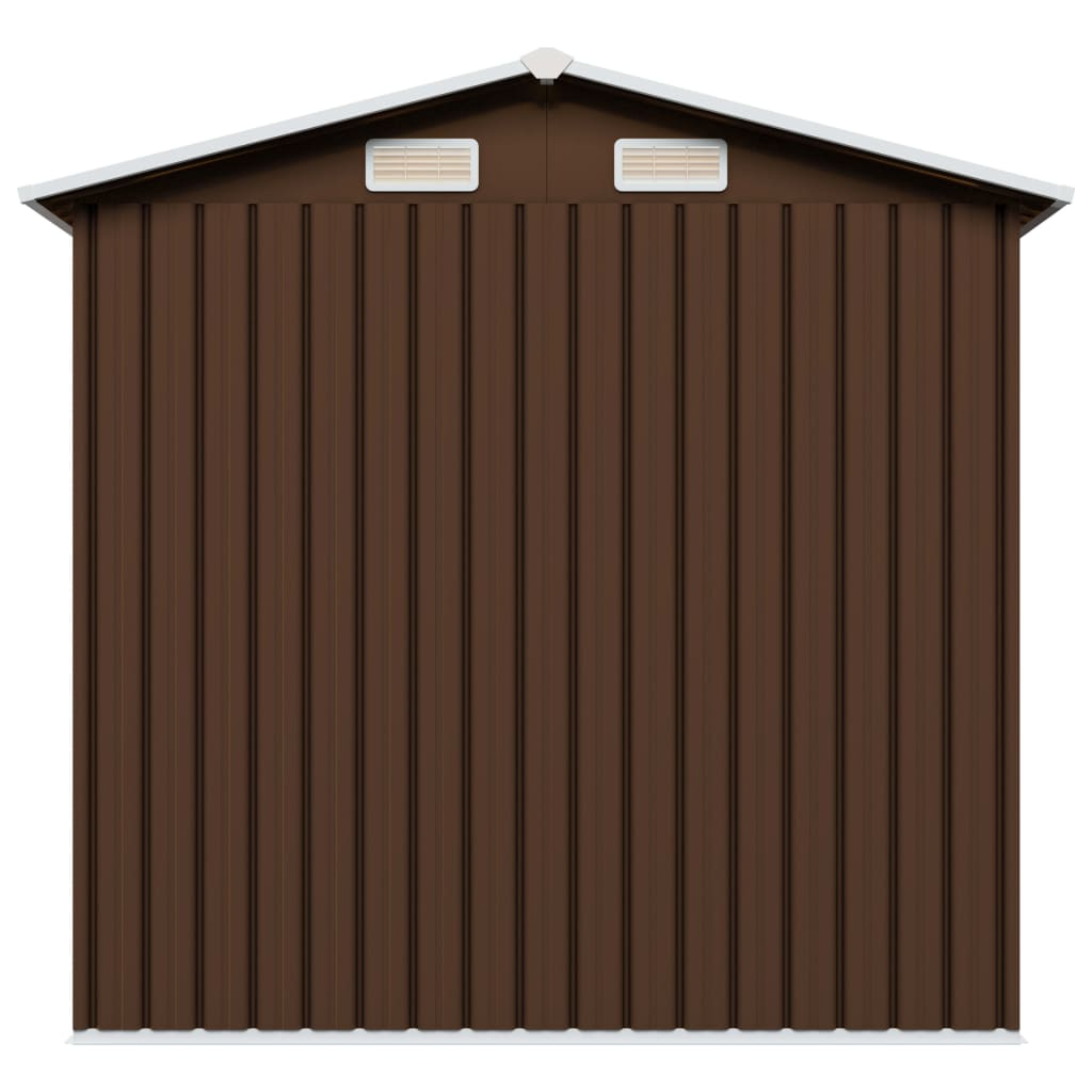 vidaXL Magazie de grădină, maro, 204 x 132 x 186 cm, oțel vidaXL Magazie de grădină, maro, 204 x 132 x 186 cm, oțel
