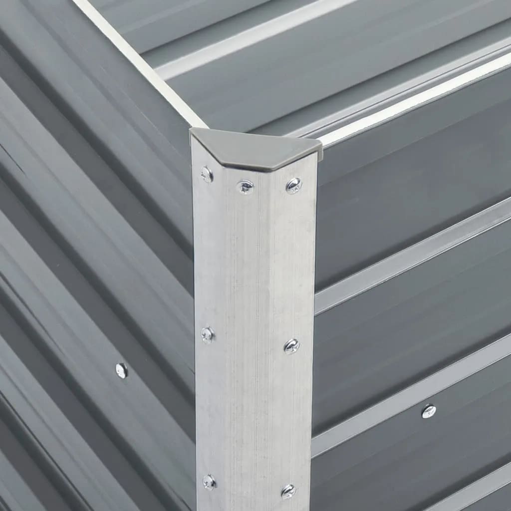 vidaXL Strat înălțat de grădină, gri, 240x40x77 cm, oțel galvanizat