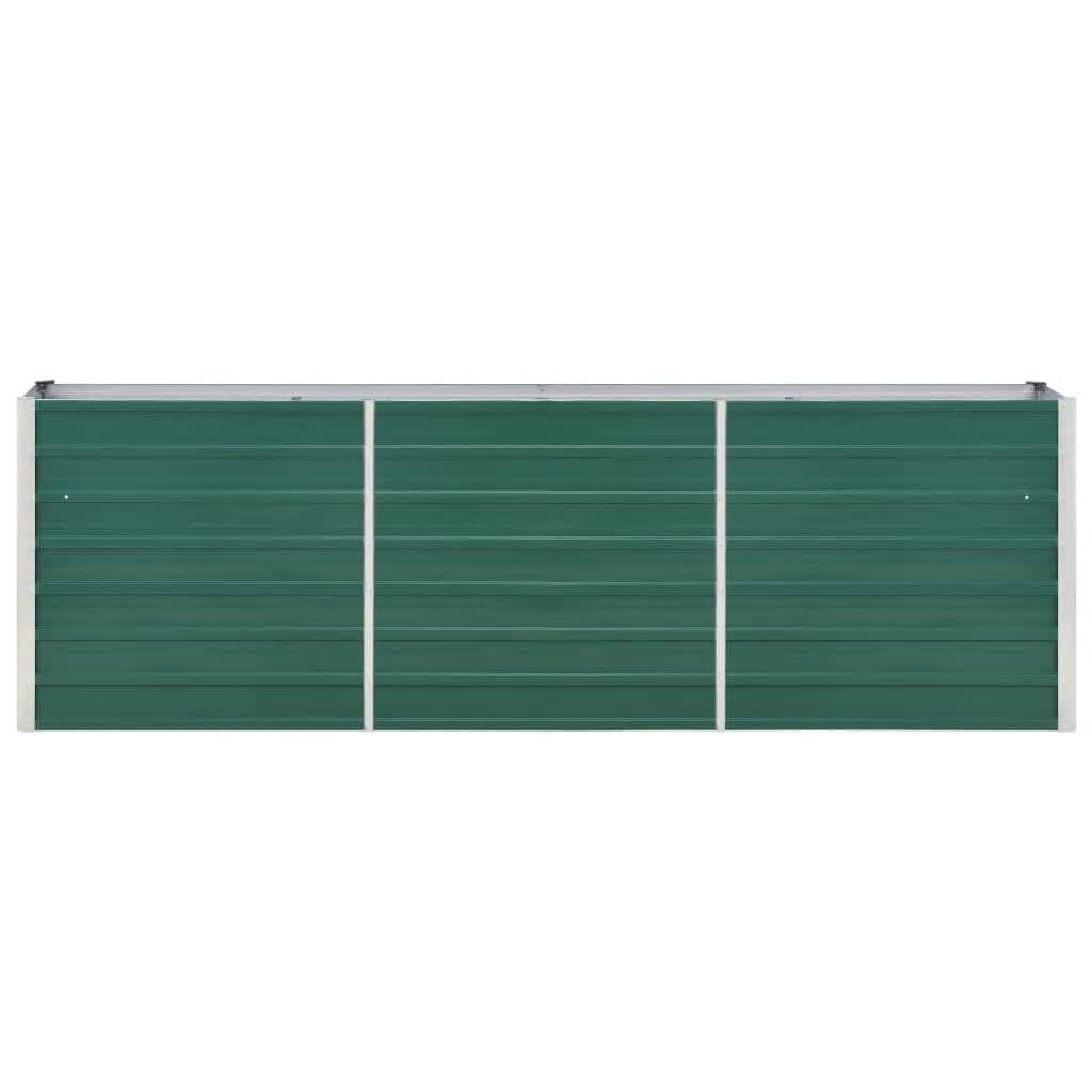 vidaXL Strat înălțat de grădină, verde, 240x40x77 cm, oțel galvanizat